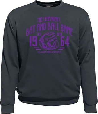 Produktbild von Übergrößen Sweatshirt AHORN SPORTSWEAR Legandary Ball Game lila Iron Grey 3XL