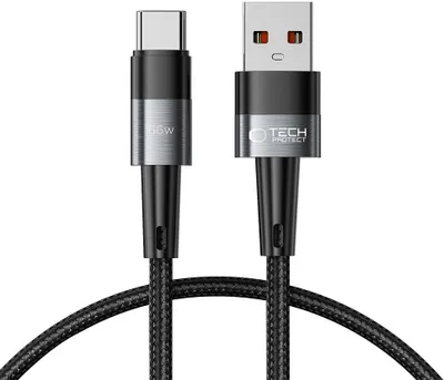 Zdjęcie produktu dla Kabel Tech-Protect UltraBoost, USB-C do USB-C, 66 W, 6 A, 0,5 m, szary