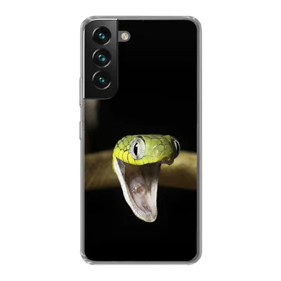 Produktbild von MuchoWow® Handyhülle Schutzhülle Hülle für Samsung Galaxy S22 Schlange - Tier - Schwarz Silikon Softcase Handy Hülle - Mobiltelefonhülle