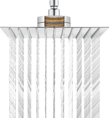 Image de Pomme de douche à effet pluie en acier inoxydable, 25 cm, chromée