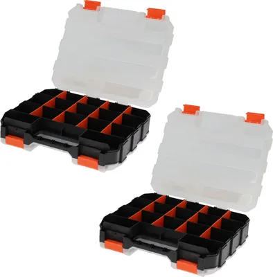 Produktbild von 2 Stück XL Organizer Sortimentskasten Kleinteilemagazin Schraubenbox