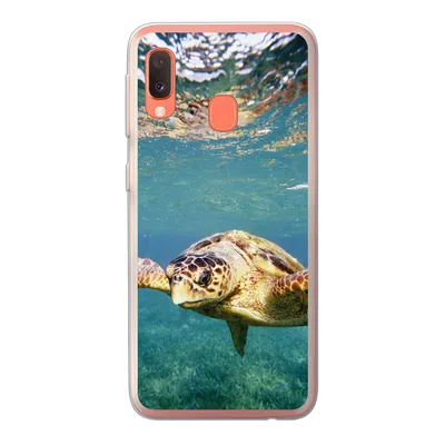 Produktbild von MuchoWow® Handyhülle Schutzhülle Hülle für Samsung Galaxy A20e Schildkröte - Wasser - Blau Silikon Softcase Handy Hülle - Abdeckung