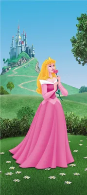Obrázek produktu pro Disney plakát Šípková Růženka zelená, modrá a růžová - 600735 - 90 x 202 cm