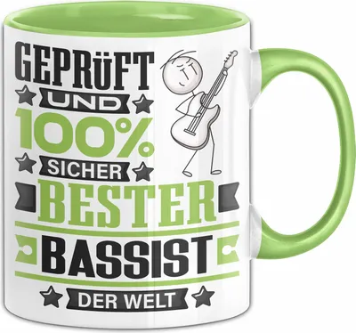 Produktbild von Bassist Geschenk Lustiger Spruch für Bassist Geschenkidee Bester Bassist Der Welt (Grün)