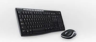 Obrázek produktu pro Logitech MK270, Plná velikost (100 %), Bezdrátový, RF bezdrátový, AZERTY, Černá, Obsahuje myš