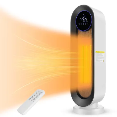 Obrázok produktu pre Keramický ventilátorový ohrievač, 2000 W – biely, vežový model s osciláciou