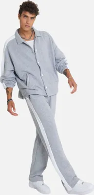 Produktbild von Jogginganzug Set Stripe mit Streifen Jacke Hose M Grau