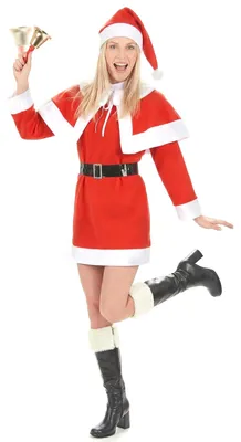 Obrázok produktu pre Dámsky kostým Santa s plášťom a klobúkom Medium