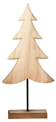 Produktbild von formano Dekofigur Holz Tannenbaum 27x14 cm auf Metall-Stab Weihnachtsdeko