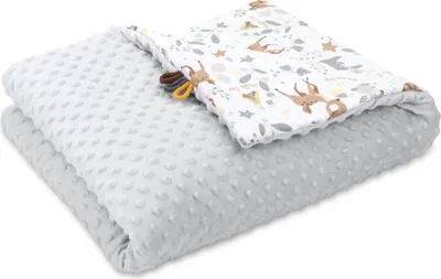 Produktbild von Babydecke Kuscheldecke Winterdecke 75x100 cm zweiseitig Plüsch Baumwolle Hirsch