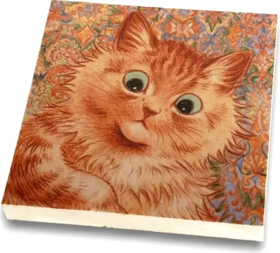 Produktbild von Untersetzer aus ECHTEM MAMOR für Glas Tasse, Astonished Cat - 312