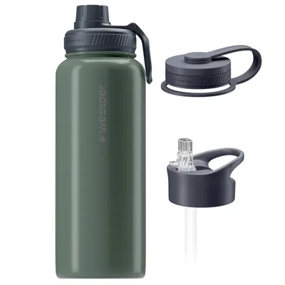 Obrázek produktu pro Termoska Wessper B3 THERMOSTEEL 1 l, barva Luminous Olive, se 3 uzávěry