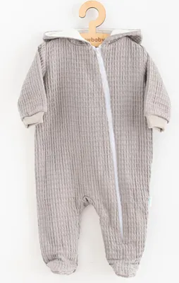 Imagen del producto de Mono de muselina para bebé marca Kojenecký, línea New Baby Comfort, color gris, talla 80 (9-12 meses)