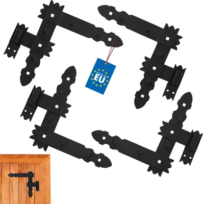 Obrázek produktu pro KOTARBAU® Závěs pro kočky 300 x 300 mm s upínáním 2 páry po 4 kusech Závěs pro okenice Závěs pro kočky Dveřní závěs Dveřní závěs s černým práškovým nástřikem Okenní závěs