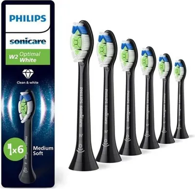 Obrázok produktu pre Philips HX6066/88, 6 kusov, Čierna, 3 mesiace, Stredná, 62000 pohybov za minútu, Philips