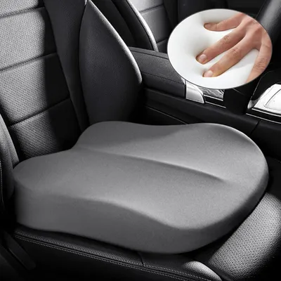 Produktbild von Keilförmiges Autositzkissen - Sitzkissen aus Memory-Schaum - Sitzverbesserung - Höhenverstellbar - Für Büro, Auto und Rollstuhl - Grau