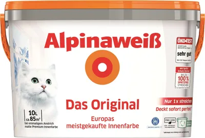 Produktbild von Alpinaweiß Wandfarbe Das Original Spritzfrei 10 l