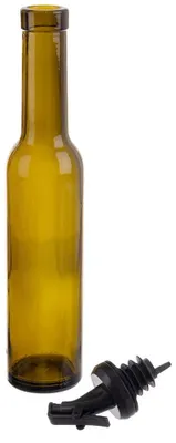 Image de Bouteille d'huile et de vinaigre - Bouteille en verre avec bec verseur - 210 ml - Marron