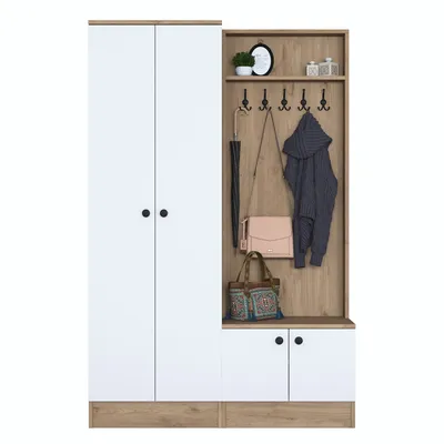 Produktbild von Skye Decor, P6 - M5 - 2423, Schränke, Flurständer, Weiß, 119,6 x 182,8 x 35,5 cm