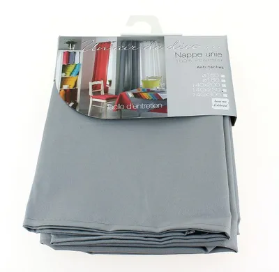 Produktbild von Douceur d'intérieur - 1720195, Tischdecke Rechteckige, 140 X 200 cm, Essentiel, Polyester Unifarben, Grau