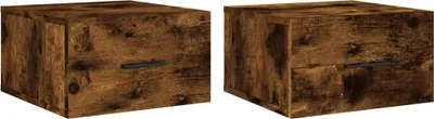 Obrázek produktu pro vidaXL Nástěnné noční stolky 2 ks. Kouřový dub 35x35x20 cm