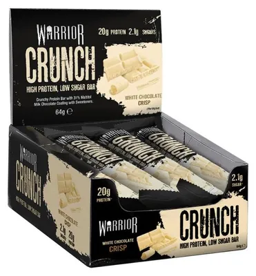 Produktbild von Warrior Crunch Protein Bar - 12 Riegel a 64 g White Chocolate Crisp