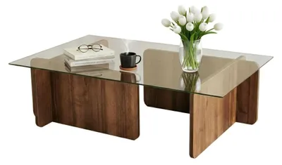 Produktbild von Teti - Couchtisch, 105x65x40h cm Nussbaum Braun, mit Zeitungsablage