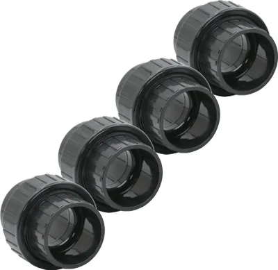 Produktbild von HAF 4x PVC Fittings Verschraubung mit 50mm | Klebemuffe x Klebemuffe | Adapter aus grauem PVC-U | PN16 für Rohr, Poolverrohrung, Rohrleitung & Teich