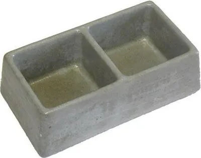 Image de bol double carré 245x135x75mm béton (86)