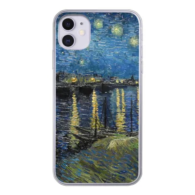 Produktbild von MuchoWow® Handyhülle Schutzhülle Hülle für iPhone 11 Sternennacht über der Rhone - Van Gogh - Kunst Silikon Softcase Handy Hülle - Handytasche