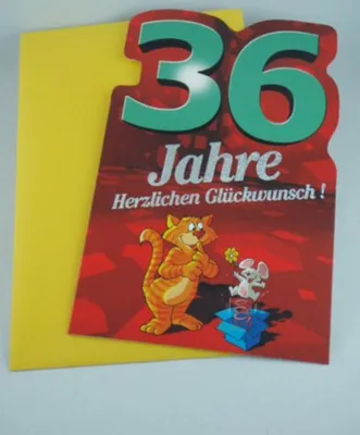Produktbild von Hallmark - 91573 - Klappkarte, Geburtstag, 36 Jahre, mit Umschlag