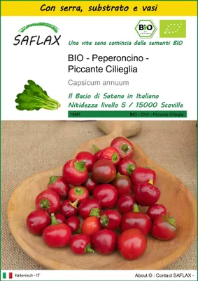 Immagine prodotto di SAFLAX Insieme di coltivazione - Peperoncino - Piccante Cilieglia - 10 semi - Capsicum