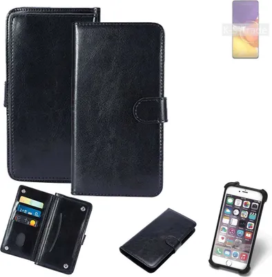 Produktbild von K-S-Trade 360° Hülle kompatibel mit Samsung Galaxy Quantum2 schwarz Kunstleder Case BookCase WalletCase Kunstlederederhülle Handyhülle,