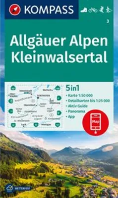 Obrázok produktu pre KOMPASS Turistická mapa 3 Allgäuské Alpy, Kleinwalsertal 1:50 000