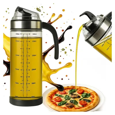Imagen del producto de Dispensador de vidrio Bimberek con asa, de 500 ml, para aceites y salsas