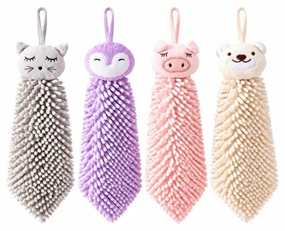 Immagine prodotto di Asciugamani da appendere in tessuto chenille, set da 4 con passante