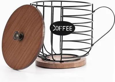 Produktbild von Famanu Kaffeekapsel-Organizer mit Holzdeckel - Schwarz
