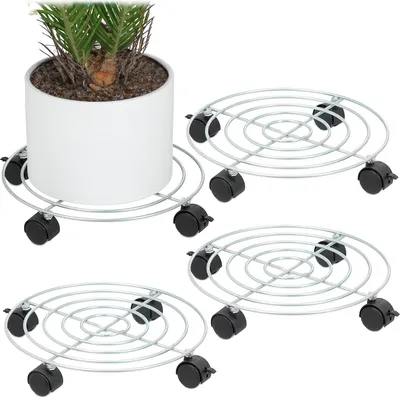 Produktbild von Pflanzenwagen Set 4 Stück Ø 32 cm Edelstahl Innen