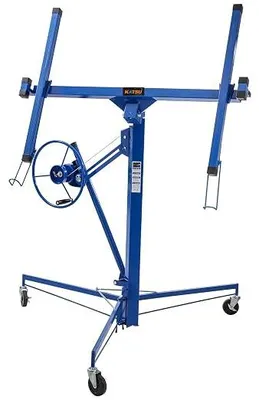 Produktbild von Robuster Trockenbauheber 30,5 m – 68 kg Hubkapazität, Hubhöhe bis zu 325 cm, faltbarer Gipskartonplattenheber, Werkzeug mit Rädern, Modell 181012