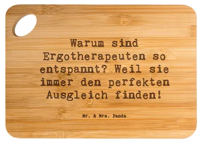 Produktbild von Mr. & Mrs. Panda Hackbrett Spruch Ergotherapeutin Balance - Transparent - Geschenk, Brett, Schneidebrett, Frühstücksbrettchen, holzschneidebrett, Einfühlungsvermögen