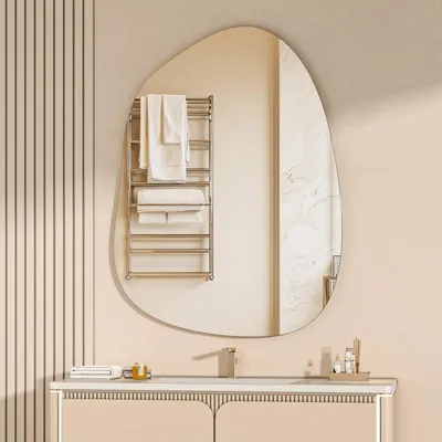 Produktbild von Unregelmäßiger Wandspiegel Asymmetrisch 101 x 76 cm Rahmenlos Sicherheitsglas