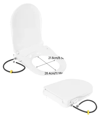 Productafbeelding van Bidet-wc-zitting, systeem met dubbele spuitmonden, milieuvriendelijk ontwerp, WIT