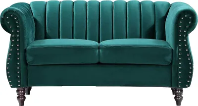 Produktbild von Chesterfield-Sofa - 2-Sitzer - Samt - Smaragdgrün - TRUMBO