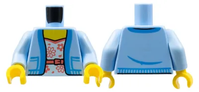 Image de LEGO, veste ouverte pour torse de figurine féminine, couleur bleu très clair (973pb4540c01) – neuf