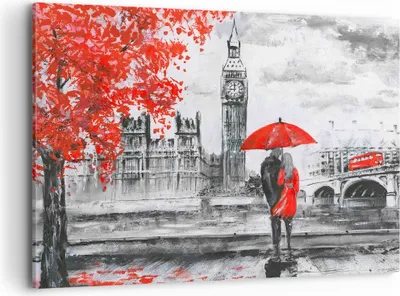 Produktbild von Bild auf Leinwand - Leinwandbild - London Architektur big ben - 120x80cm - Wand Bild - Wanddeko - Leinwanddruck - Bilder - Kunstdruck - Wanddekoration - Leinwand bilder - Wandkunst - AA120x80-3153
