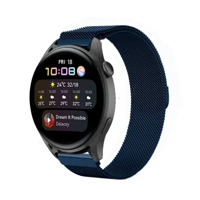 Produktbild von Strap-it Huawei Watch 3 (Pro) Milanese Armband (Blau)