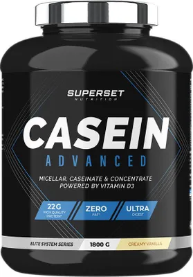 Image de Caséines - Superset Nutrition - 100% CASEIN ADVANCED (1,8kg) - Saveur Vanille Crémeuse