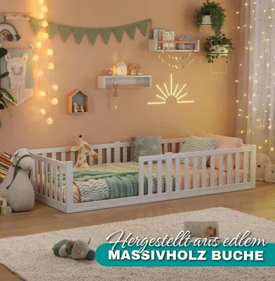 Immagine prodotto di Alavya Home Letto basso TITAN 80x160 cm faggio - bianco