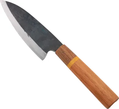 Produktbild von handgeschmiedetes allround Kochmesser in Öl gehärtet 13,5cm Klinge Abverkauf
