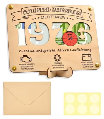 Produktbild von Ein lustiges Geldgeschenk zum 50. Geburtstag mit Holzanhängern